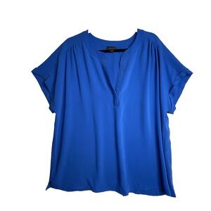 J Jill Blue Wearever‎ Collection Top Size XL Blue Stretch Comfort